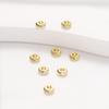 Bolsa de oro de 14 quilates con cuentas espaciadoras de rueda con patrón, pulsera DIY hecha a mano, cuentas de platillo volador de plata, material de cuentas de ábaco