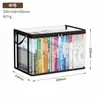 Caja de Almacenamiento para Libros Transparente con Cremallera de PVC Transfronteriza, Caja de Almacenamiento de Gran Capacidad para Libros Ilustrados y Libros de Texto, Caja Organizadora Doméstica a Prueba de Polvo