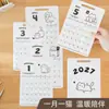 Proyecto Cultural y Creativo Gato Lindo Año 2027 Año de la Oveja Calendario de Registro de Escritorio de Dibujos Animados para Estudiantes de Alto Valor Adorno Pequeño