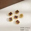 Banhado a ouro cobre método antigo incrustado ametista ágata oco quadrado oval conta espaçador pingente feito à mão joia diy