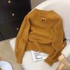 Outono e inverno gola redonda l brilhante seda cashmere dentro nicho suéter estilo ocidental feminino macio cera moda suéter base camisa