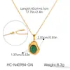 Nuevo Collar de Acero Inoxidable Oro de 18K Forma Irregular de Frijol Colgante de Piedra Natural Cadena Clavicular Versátil de Lujo Ligero para Mujeres