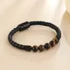 Pulseras Transfronterizas para Hombres y Mujeres, Joyería Hecha a Mano, Pulseras de Estilo Étnico Retro con Cierre de Cuentas Magnéticas, Pulseras de Cuero Genuino con Turquesa al por Mayor