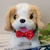 Cachorro de Brinquedo Elétrico Pelúcia para Crianças, Corgi Ursinho Realista que Anda e Late, Adequado para 1-3 Anos, Brinquedo Transfronteiriço