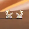 Pendientes de Botón Exquisitos de Mariposa de Plata de Ley 925 Venta Caliente Pendientes de Circonita Nicho Sensación de Alta Gama Estilo Ins para Mujer Pendientes de Lujo Ligero Venta al por Mayor