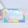 Bolsa de Cosméticos de PVC Transparente Esmerilado Color Macaron Gran Capacidad Impermeable Bolsa de Aseo Viaje Portátil Bolsa de Cosméticos
