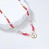 Collar de Perlas Naturales Multicolor Mixto de Cristal Blanco y Jade Rosa de Venta Caliente Transfronteriza para Mujer, Regalo con Perlas de Arroz Pequeñas, Collar Versátil y Elegante para la Clavícula