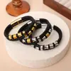 Pulsera trenzada de cuero genuino transfronteriza para hombre, Pulsera de cuero con cierre magnético de moda, Pulsera retro de dos capas con cuentas de moda