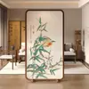 Biombo para Sala de Estar, Uso Doméstico, Madera Maciza, Oficina, Sala de Té, Dormitorio, Decoración de Bambú Estilo Zen, Pantalla de Asiento, Entrada