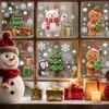 Decoraciones Festivas de Papá Noel Pegatinas Electrostáticas para Puertas de Vidrio Ventana Hombre de Jengibre Copo de Nieve Pingüino Regalo Oso Blanco