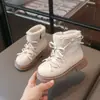 Botas estilo Martin para niñas, nuevo estilo invierno 2026, botas de algodón forradas de felpa, cálidas y a la moda para niñas pequeñas, botas de princesa versátiles para niños mayores