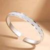 Pulsera Nueva Estrella para Mujer Sólida Abierta Flor de Coche Chapada en Plata Pulsera de Plata Joven Seiko Regalo para Amante para Novia