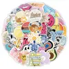 50 pegatinas originales de dibujos animados hechos a mano de gatos, perros y animales marinos para decorar cuadernos, botellas de agua y papelería