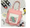 2024 Nova Bolsa Transversal de Lona Estilo Coreano Ins Simples Grande Capacidade Bolsa para Casal Campus Tutoria Bolsa de Mão Desenho Animado
