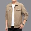 Chaqueta de pana con solapa nueva de otoño 2024 para hombre, moda para jóvenes y mediana edad, casual, corta, ropa de trabajo, chaqueta de moda