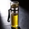 Copo de Vidro com Separação de Chá e Água em Aço Inoxidável, Copo de Água para Escritório e Casa, Copo de Vidro Borossilicato Alto de Grau Alimentício Resistente a Altas Temperaturas