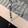 Collar con Cuentas de Hielo Agrietado Blanco y Negro Puntada de Estrella de Mango Cadena para Clavícula Estilo Frío Retro de Moda Accesorios de Moda Geniales Cadena para el Sudor