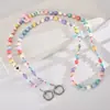 Novo pingente de celular com corrente para ombro de bolo de frutas em cores de doce, corrente de celular com contas para meia de Natal da Ins para mulheres