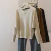 Novo top de moda estiloso para mulheres plus size, estilo coreano, gola halter, design canelado, tendência, suéter afina a silhueta