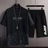 Traje de shorts de manga corta para hombre 2024 verano nuevo deportivo casual talla grande holgado Joker camiseta venta al por mayor comercio exterior