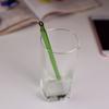 Pajita de vidrio de borosilicato transparente de alta resistencia al calor para adultos y niños, color leche, jugo, bebida, té, tubo recto delgado, boca plana