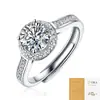 Anillo de Plata S925 con Moissanita de Plata Pura, Anillo de Dedo Índice de Lujo Ligero de Nicho de Gama Alta, Joyería de Plata Versátil Elegante de Moda para Mujeres