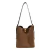 Bolso de leopardo moderno y versátil, gran capacidad, bolso tote casual y retro para mujer, simple y práctico para el trabajo, bolso tipo cubo, adecuado para comercio electrónico transfronterizo