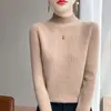 Suéter base de una sola pieza sin costuras con cuello medio alto para mujer, nueva ropa interior simple de otoño e invierno, talla grande base para mujer