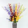 Delphinium de 3 ramas flor de seda artificial jacinto decoración del hogar arreglo floral jardín caja de flores exterior arreglo