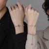Pulseira de casal um par de pulseiras de casal masculinas e femininas banhadas a prata 925 juramento de amor amor à distância acessórios versáteis para meninos e meninas