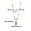 Europa y Estados Unidos collar de cadena para clavícula con colgante de piedra de nacimiento caliente transfronterizo para mujer de acero inoxidable simple moda piedra de la suerte
