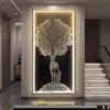 Entrada Ciervo Estrella Entrada Pintura Decorativa Moderna Simple Lujo Ligero Sala de Estar Pasillo Pasaje Pintura de Iluminación LED de Gama Alta