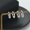 Chapado en oro real un juego de dos pares de pendientes para tarjeta pendientes femeninos para dormir sin quitarse pendientes geométricos en forma de C hebilla de oreja versátil para estudiante