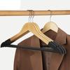 Gancho de Madera Maciza Flocking para Ropa Hogar Madera Sin Marcas Soporte para Ropa de Adulto Antideslizante Colgador para Ropa Tienda de Ropa