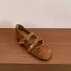 Sapatos de Salto Alto Únicos Estilo Coreano Estampa de Leopardo Nicho com Tira Cruzada Bico Quadrado Sapatos Mary Jane para Mulheres, Sapatilhas Baixas Planas para Mulheres