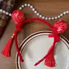 Nuevo Estilo Coreano Tela Lazo Rojo Pasador de Pelo Hecho a Mano Niños Clip Lateral para Flequillo Accesorios para el Cabello de Año Nuevo