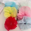 Nian Nian Dulce Fresco Color Caramelo Organza Estilo Coreano Anillo para el Pelo de Intestino Grande Goma para el Pelo