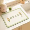 Tapete de ralo de cozinha com padrão patchwork estilo fresco mais vendido, absorvente e de secagem rápida, tapete isolante térmico para restaurante, porta-copos para máquina de café, em estoque