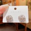 Pendientes Metálicos Plegados con Tachuelas de Lujo Nicho para Mujer, Pendientes Versátiles de Aguja de Plata Estilo Coreano con un Toque de Alta Gama, Pendientes Populares para el Día a Día