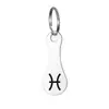 Accesorios de llavero de dibujos animados del zodiaco transfronterizos europeos y americanos, etiquetas de token para supermercado, colgantes de acero inoxidable, regalos
