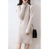 Runshi vestido de lana de cuello alto medio zhenzhi9 para mujer otoño e invierno suéter holgado adelgazante vestido midi falda para llevar debajo