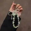 Cordón para Teléfono de Cristal Translúcido Estilo Coreano Estilo Ins con Cuentas Azul Océano Diseño de Nicho Llavero Portátil Accesorio para Bolso