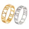 Anillo creativo femenino ins celebridad de Internet celebridad número romano acero de titanio láser hueco viento frío discoteca anillo saltar tendencia
