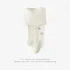 Leggings femininos outono e inverno fleece fino média espessura calça infantil com pé estilo coreano moderna plus espessa meia-calça outer wear para bebê menina