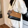 Bolsa transversal estilosa com padrão de losangos 2026 para o dia a dia, bolsa de ombro casual feminina com corrente da moda, super popular e versátil para o trabalho