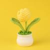Produto Acabado de Crochê: Planta em Vaso Tulipa de Lã, Decoração de Mesa e Carro, Flor Eterna Simulada Feita à Mão, Presente para o Dia do Professor