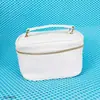 Bolsa de Embreagem Oval em PU para Cosméticos Bolsa de Maquiagem Portátil Bolsa de Armazenamento para Necessidades Diárias de Mesa