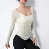 Top de treinamento Pilates slim fit para realçar as costas, peça externa leve, blusa de manga longa esportiva, camiseta de alta qualidade para fitness e yoga
