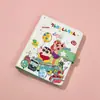 Caderno A5 de folhas soltas, fofo e estiloso, estilo ins, fecho magnético, couro PU macio, caderno de folhas soltas de desenho animado, atacado