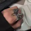 Anillo Prajna Máscara Nueva de Aleación Calavera Hip-Hop Anillo Bicolor Anillo Personalizado de Nicho Transfronterizo Europeo y Americano